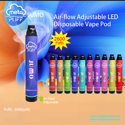 LED Light Up 20 mg E Juice Jednorazowy Vape Pod z regulacją przepływu powietrza
